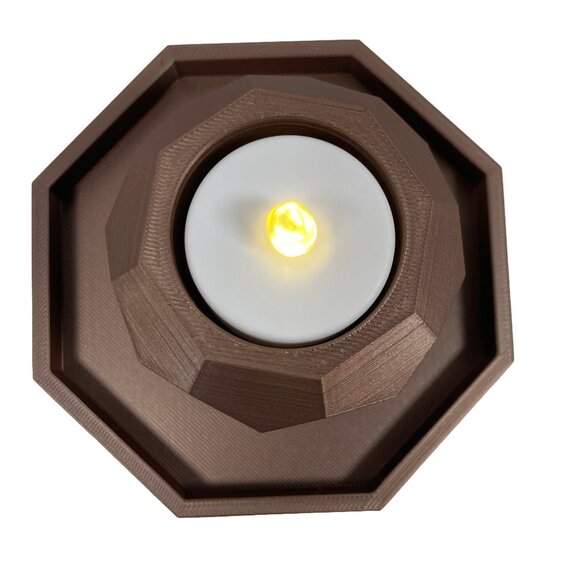 Small Hexagon LED Tealight Candle Holder w/Tealight LED Candle Multi-Color - Picture 7 of 11